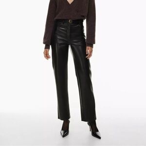 Aritzia Wilfred The Melina High Waist Straight Leg Faux Leather Pants Size 0